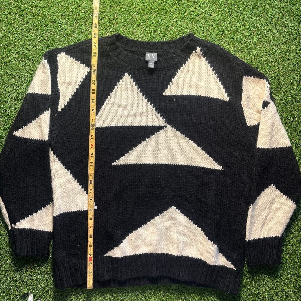 Worthington Triangle Pattern Knit Sweater Navy White Womens XXL